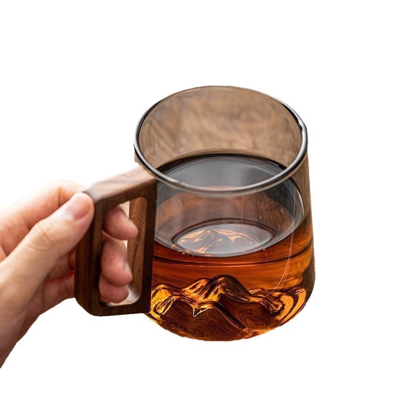 Guanshan Glass Single-layer Side Wooden Handle