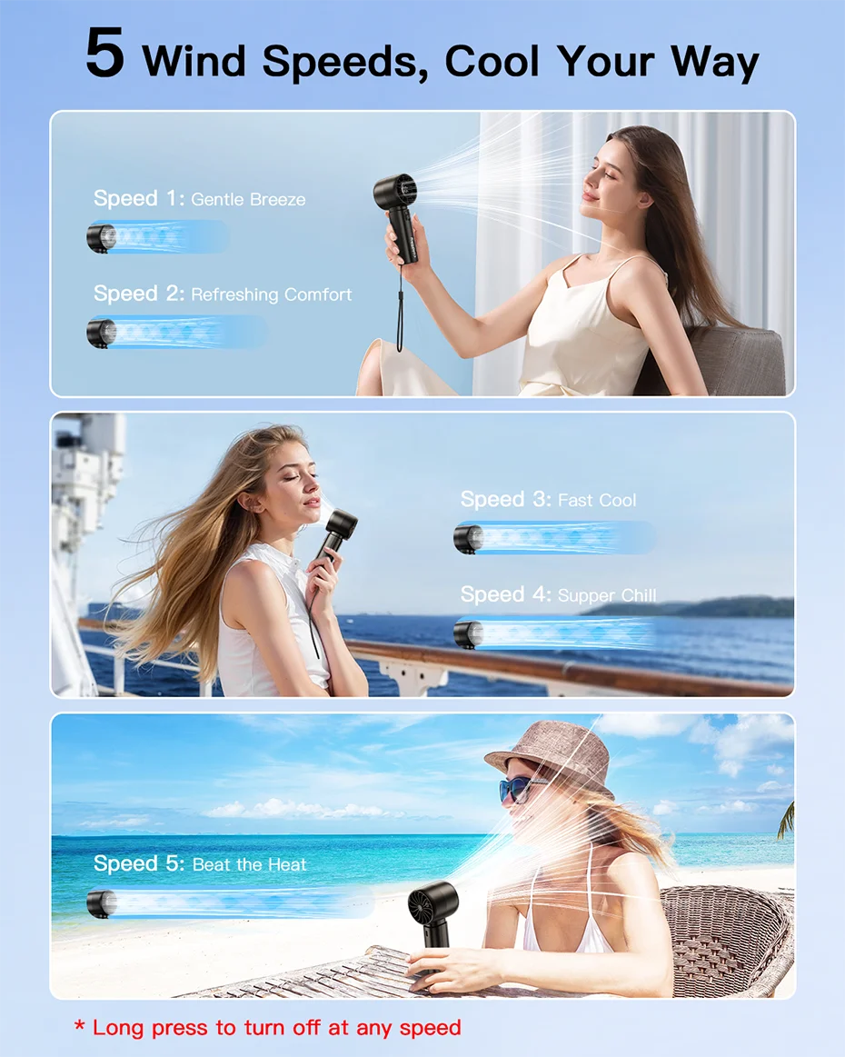 coldSky Portable Handheld Fan 4000mAh Battery
