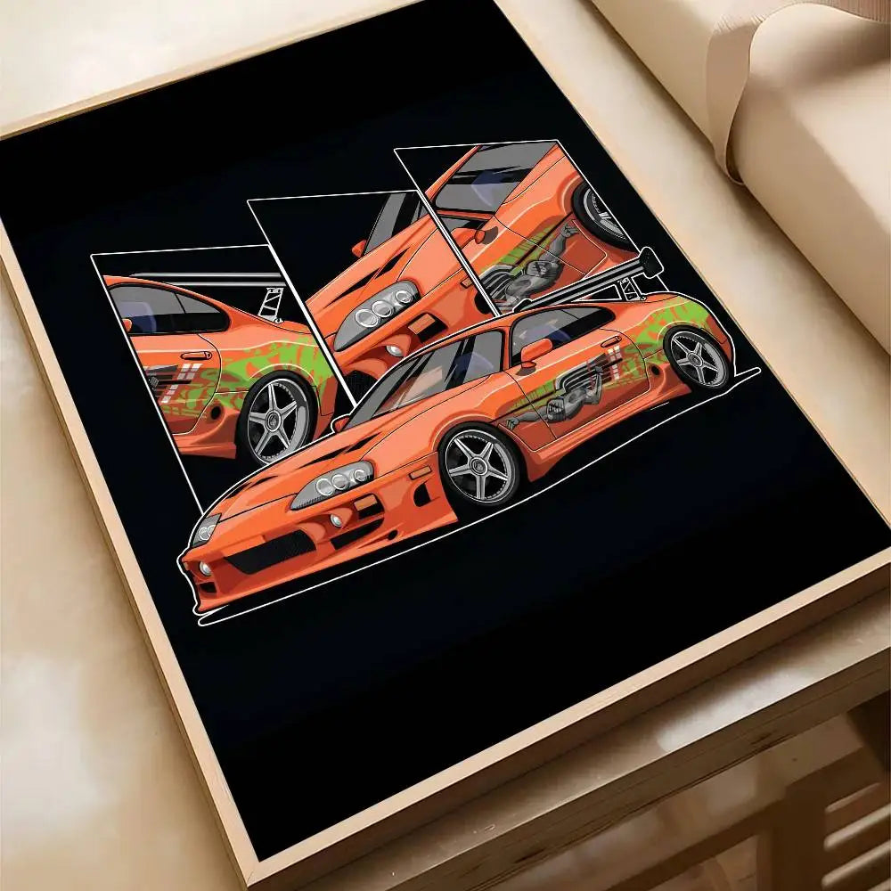 black car jdm Poster Wall Art Printing