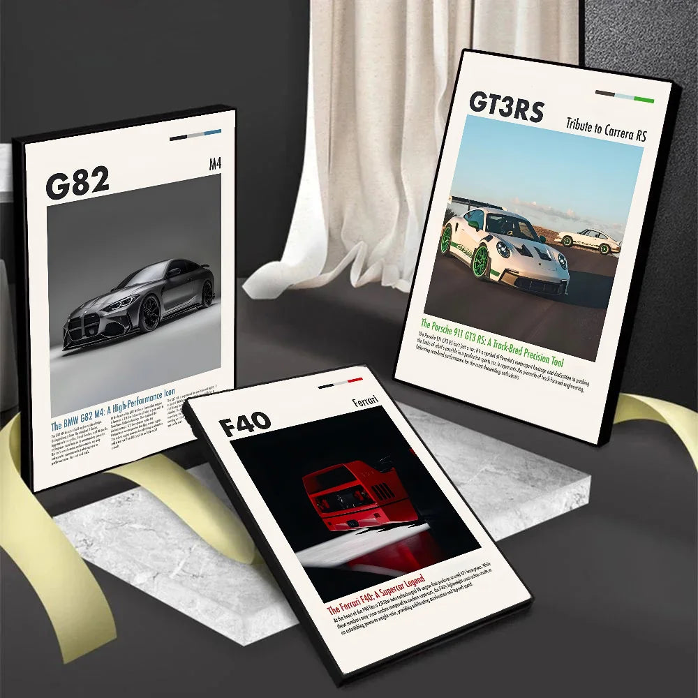 1pc Hot Classic Dream Cars GTR S1 M2 CSL F8 M3 Poster
