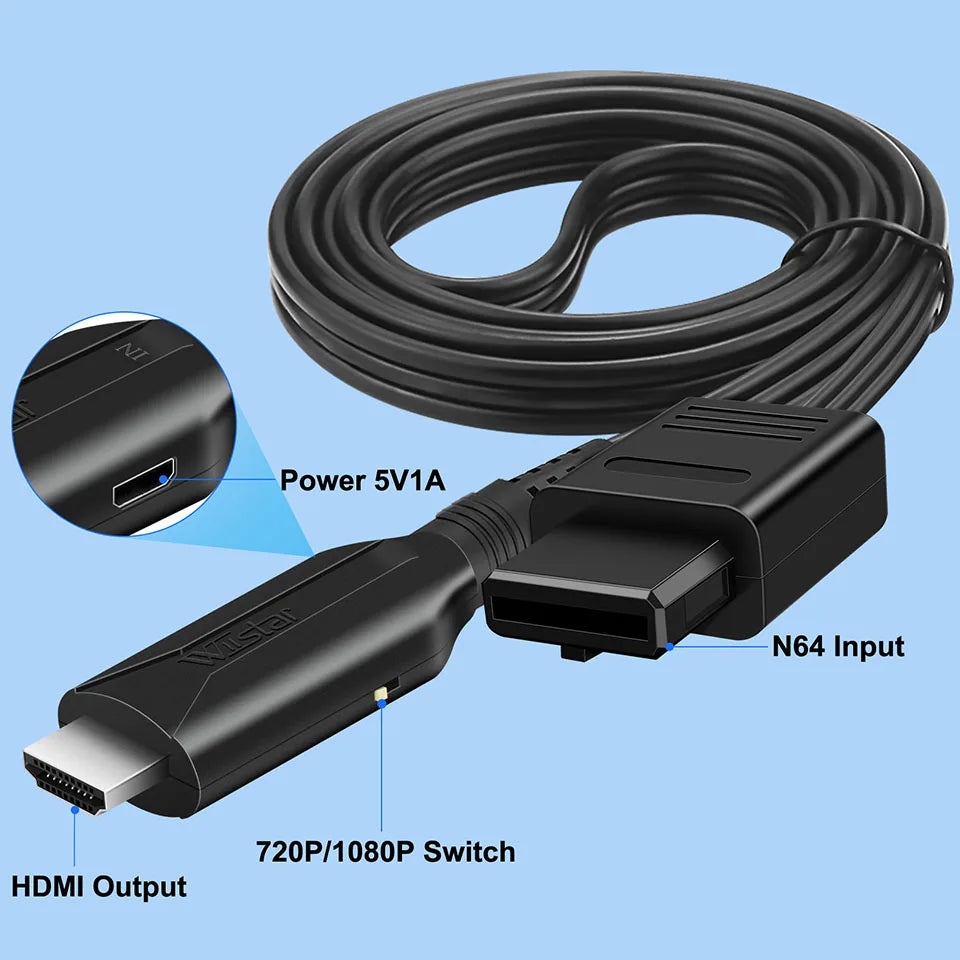 N64 to HDMI Converter Adapter HDMI Cable for N64/GameCube/SNES