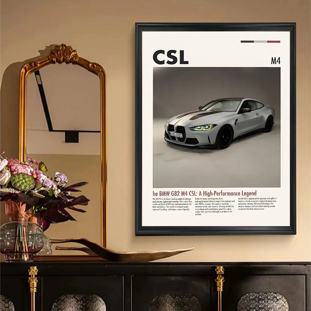 1pc Hot Classic Dream Cars GTR S1 M2 CSL F8 M3 Poster