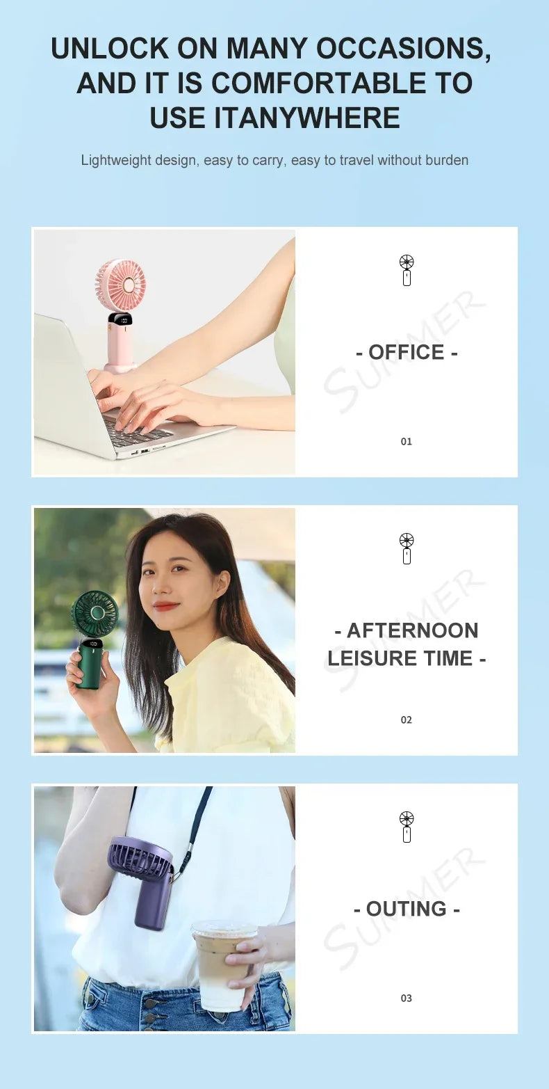 Handheld Mini Fan Foldable Portable