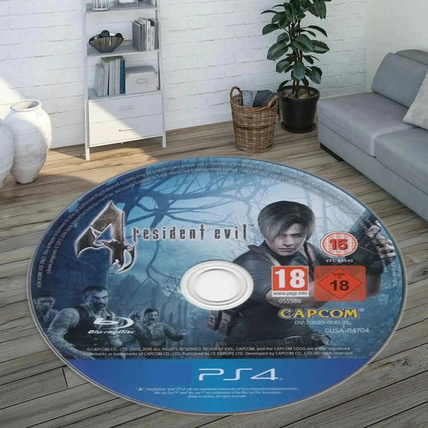 MINISO Round Game CD Carpet for Living Room Decor PS2/PS4
