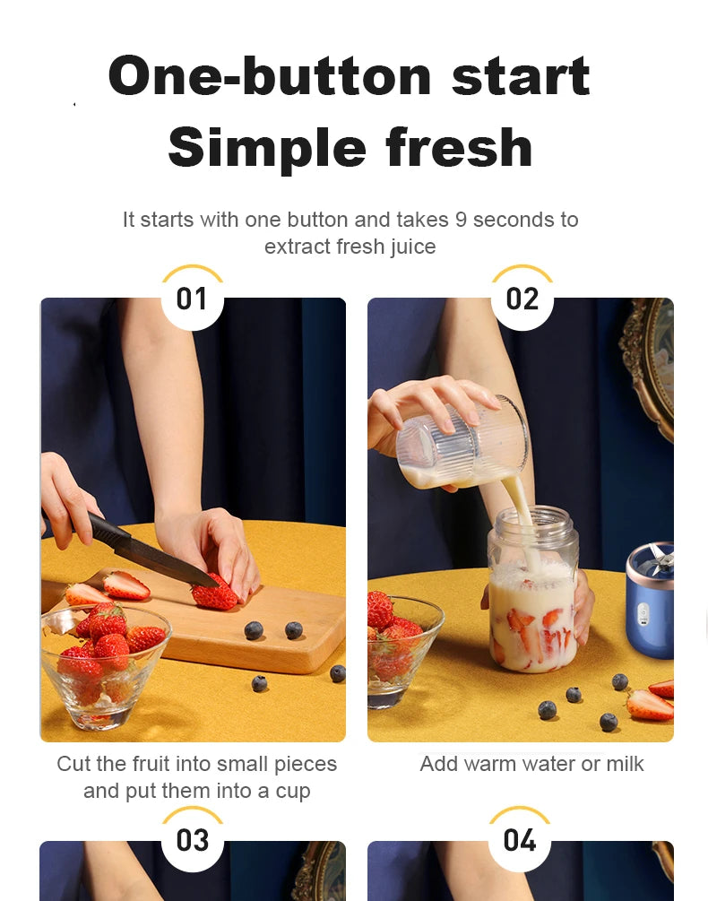 Portable Juicer Cup Smoothie Blender 6