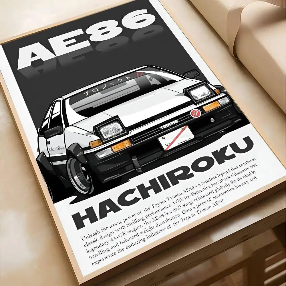 black car jdm Poster Wall Art Printing