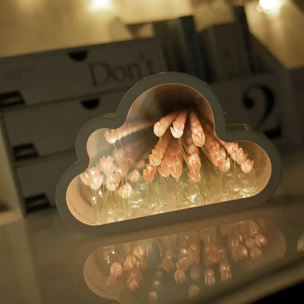 Cloud Tulip Night Light Handmade