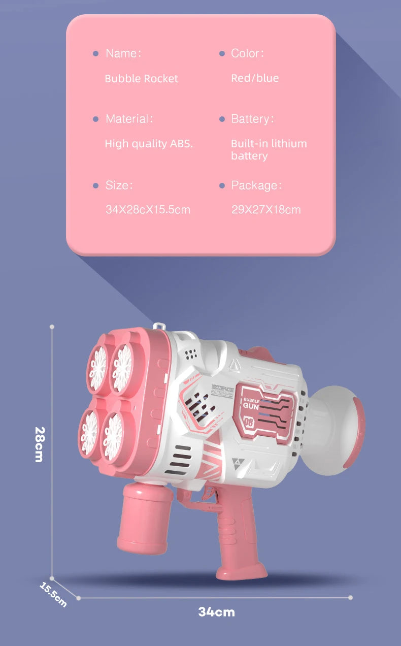 Bubble Gun Rocket Soap Bubble Machine