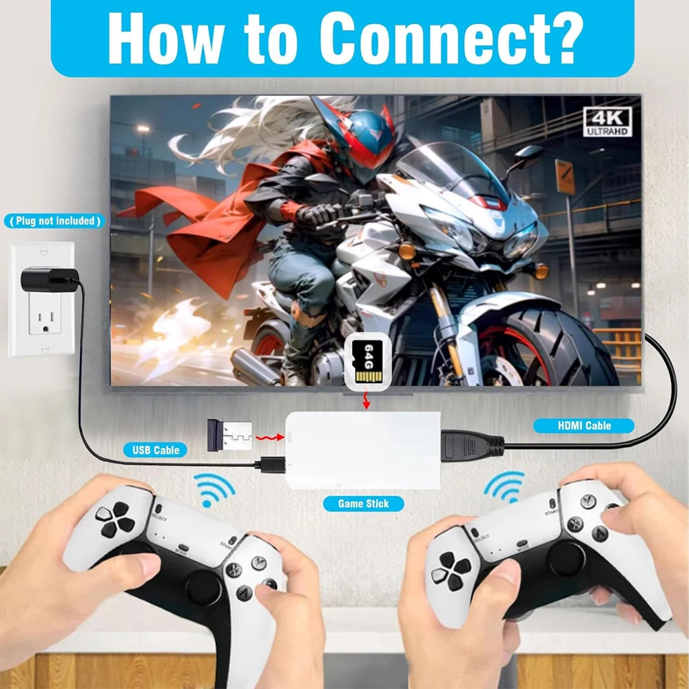M15 Video Game Console 4K TV Game Stick 64G Built-in 20000 Games Retro