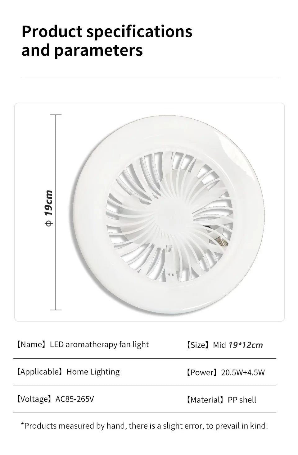 Modern Indoor 30W Ceiling Fan Lamp