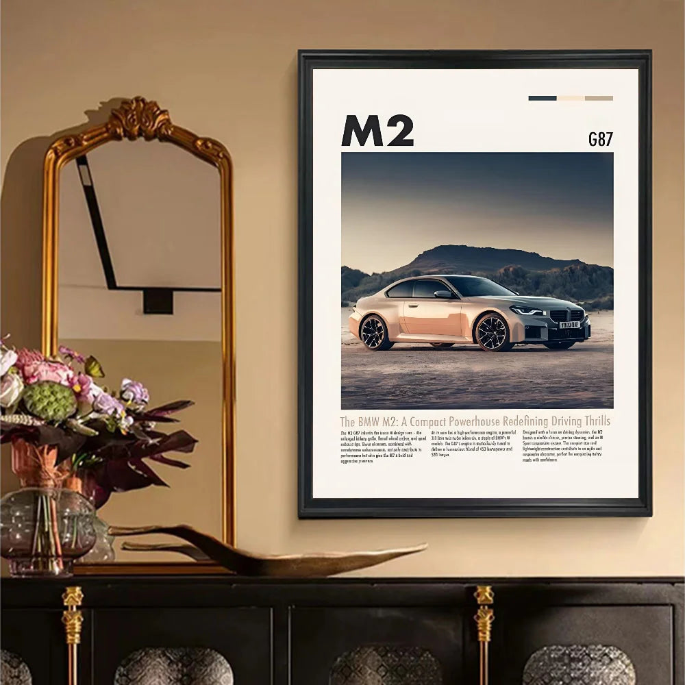 1pc Hot Classic Dream Cars GTR S1 M2 CSL F8 M3 Poster