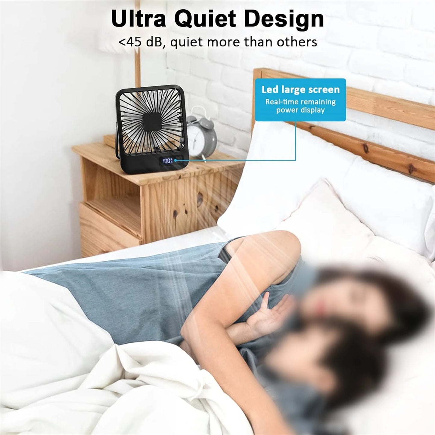 Desk Fan, Portable USB Rechargeable Fan, 180° Tilt Folding