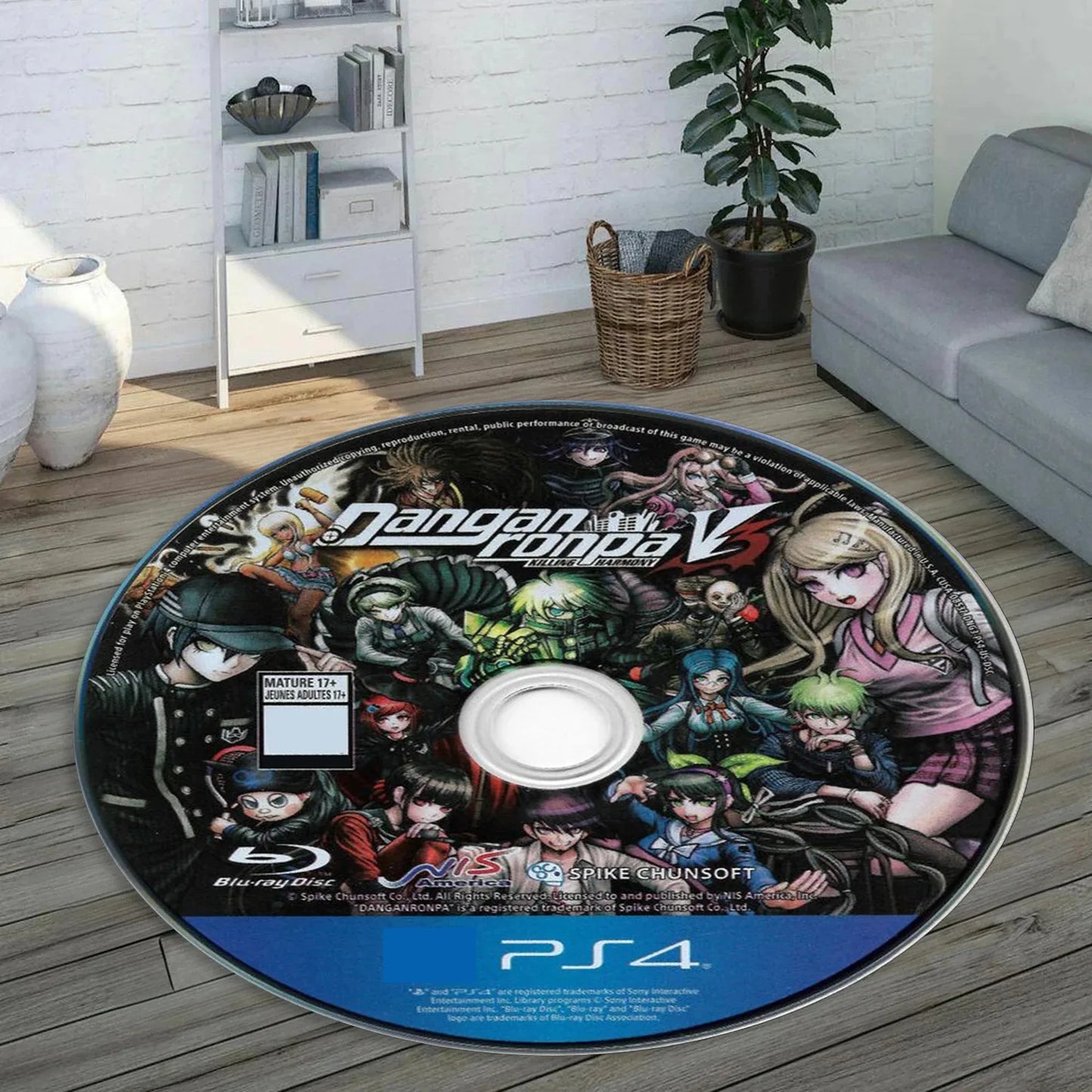 MINISO Round Game CD Carpet for Living Room Decor PS2/PS4