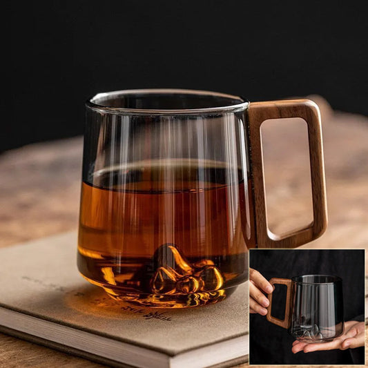 Guanshan Glass Single-layer Side Wooden Handle