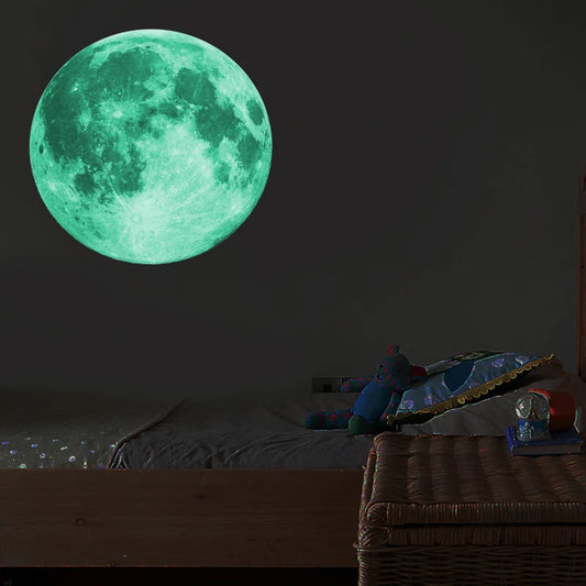 3D-Leuchtmond-Wandaufkleber (30 cm)