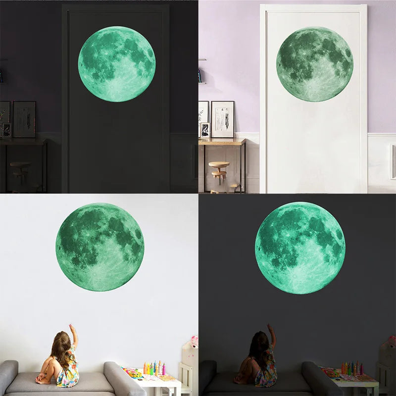 3D-Leuchtmond-Wandaufkleber (30 cm)