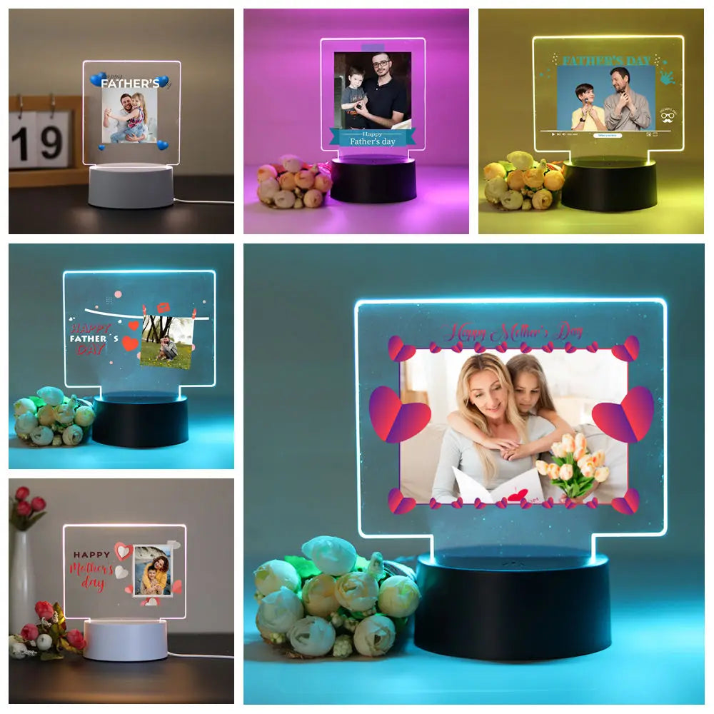 Personalized Custom Photo 3D Illusion Night Light - RGB LED Lamp | Anime Avatar Room Decor Gift