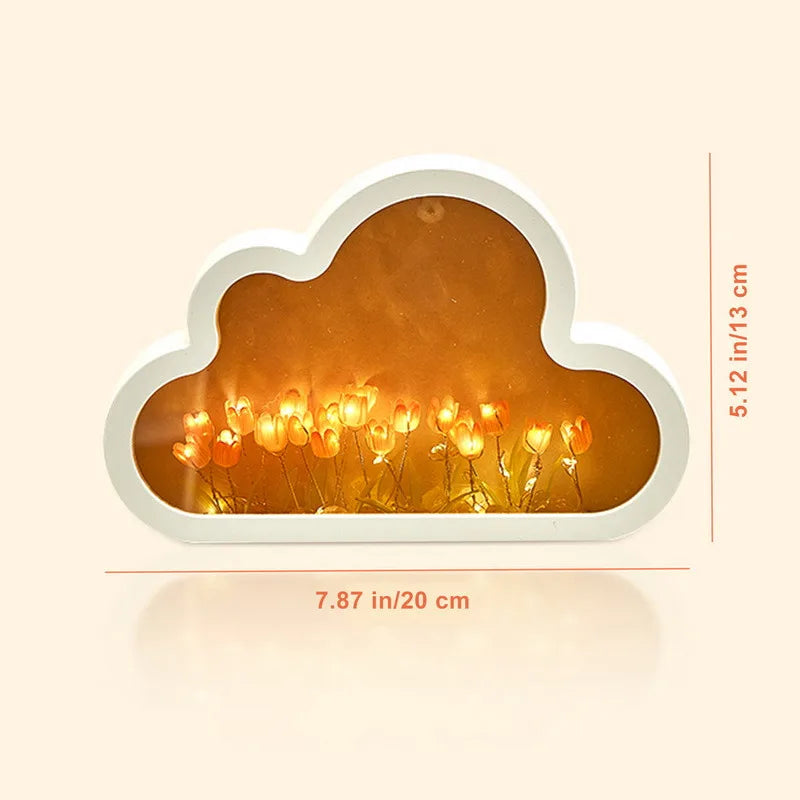 Cloud Tulip Night Light Handmade