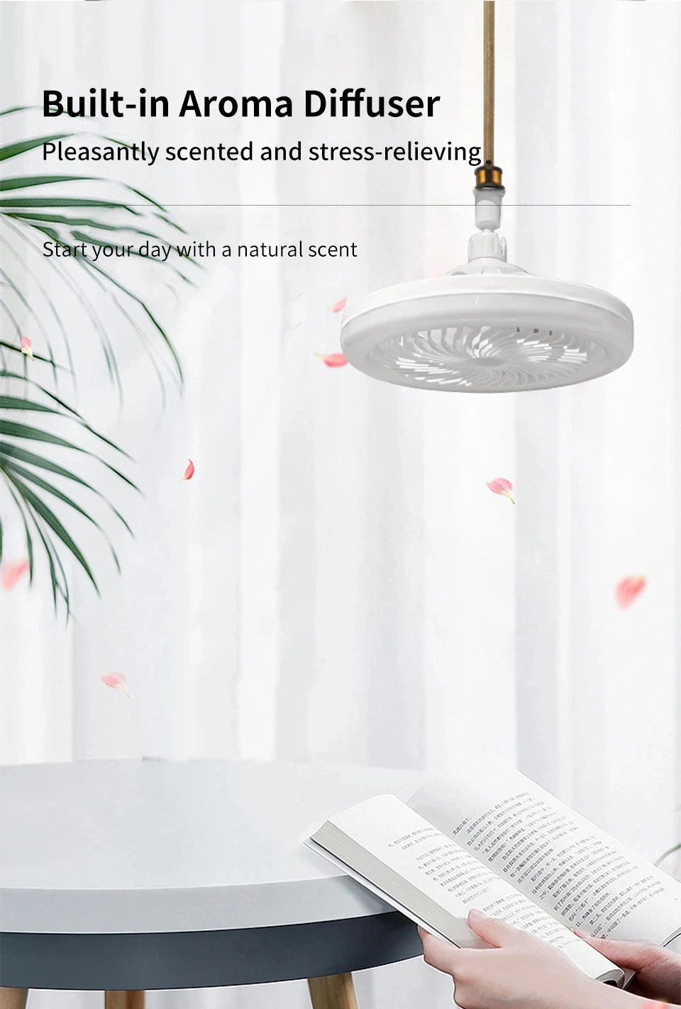 Modern Indoor 30W Ceiling Fan Lamp