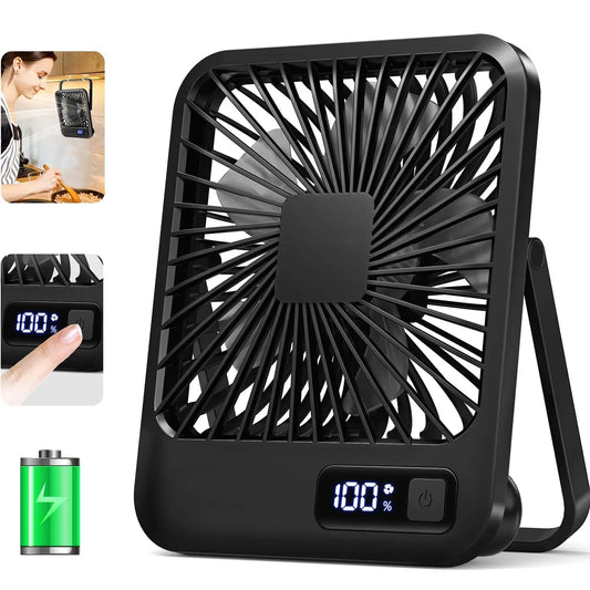 Desk Fan, Portable USB Rechargeable Fan, 180° Tilt Folding