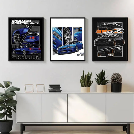 black car jdm  Poster Wall Art Printing
