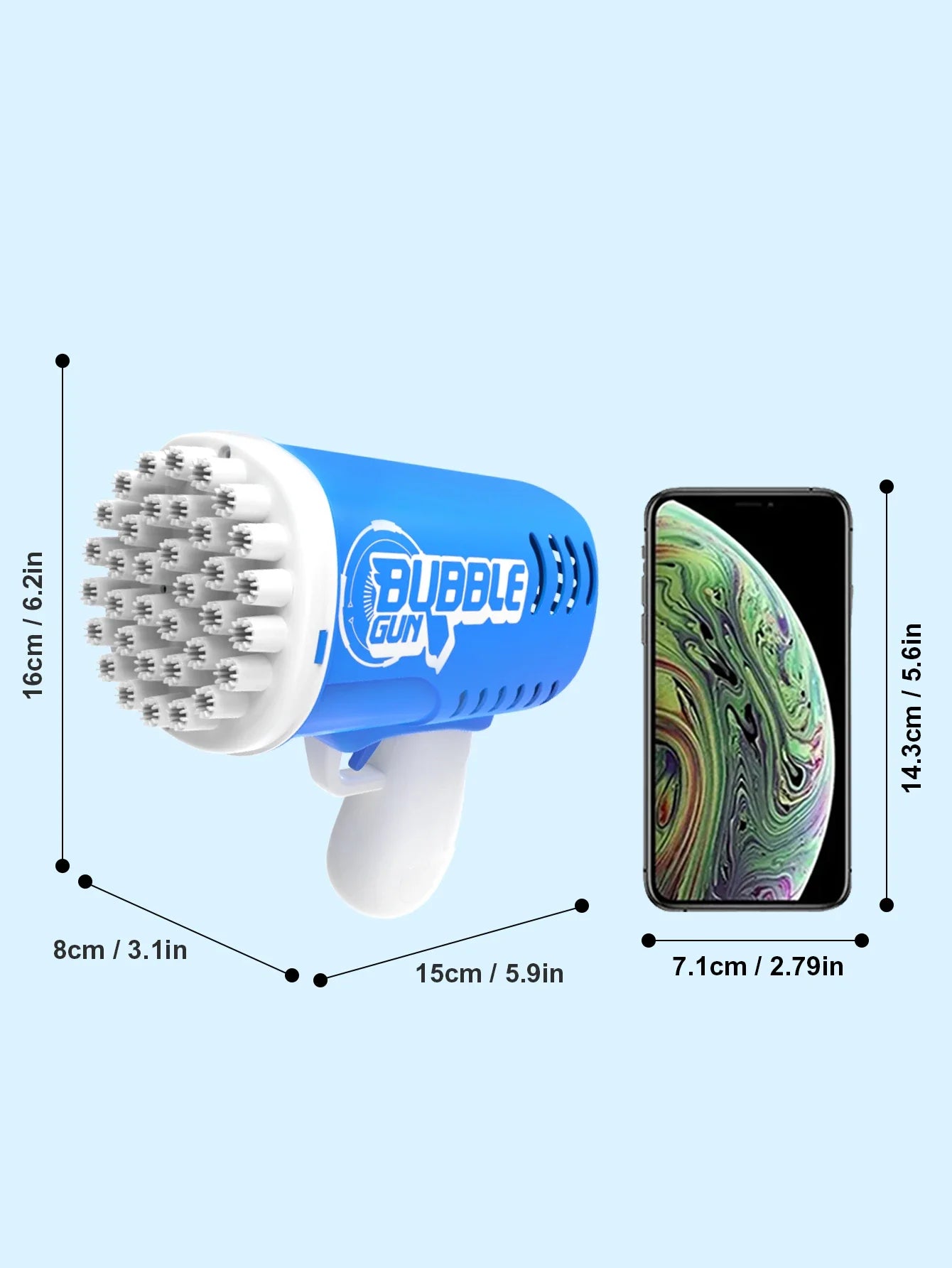 35 hole handheld bubble gun electric bubble