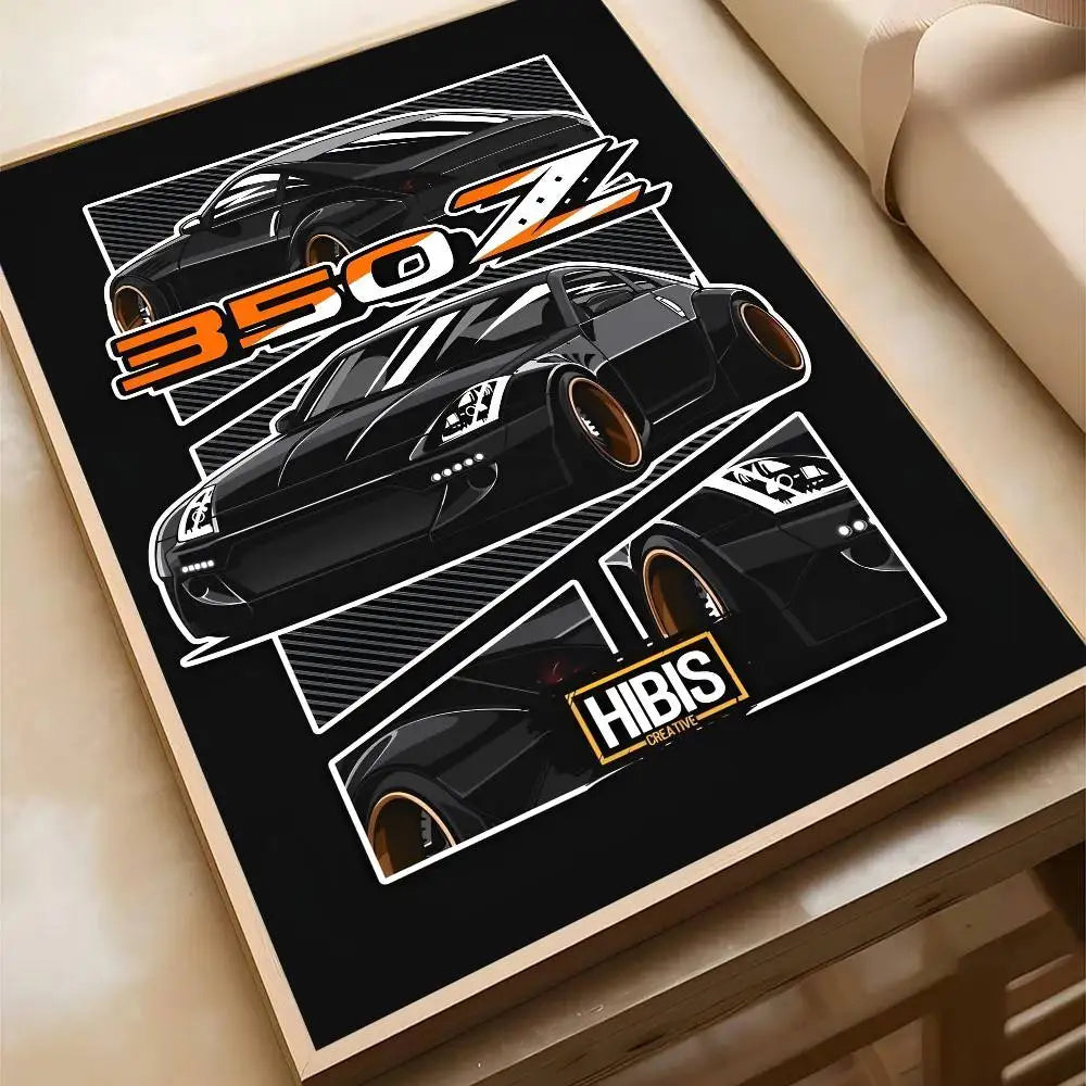 black car jdm  Poster Wall Art Printing