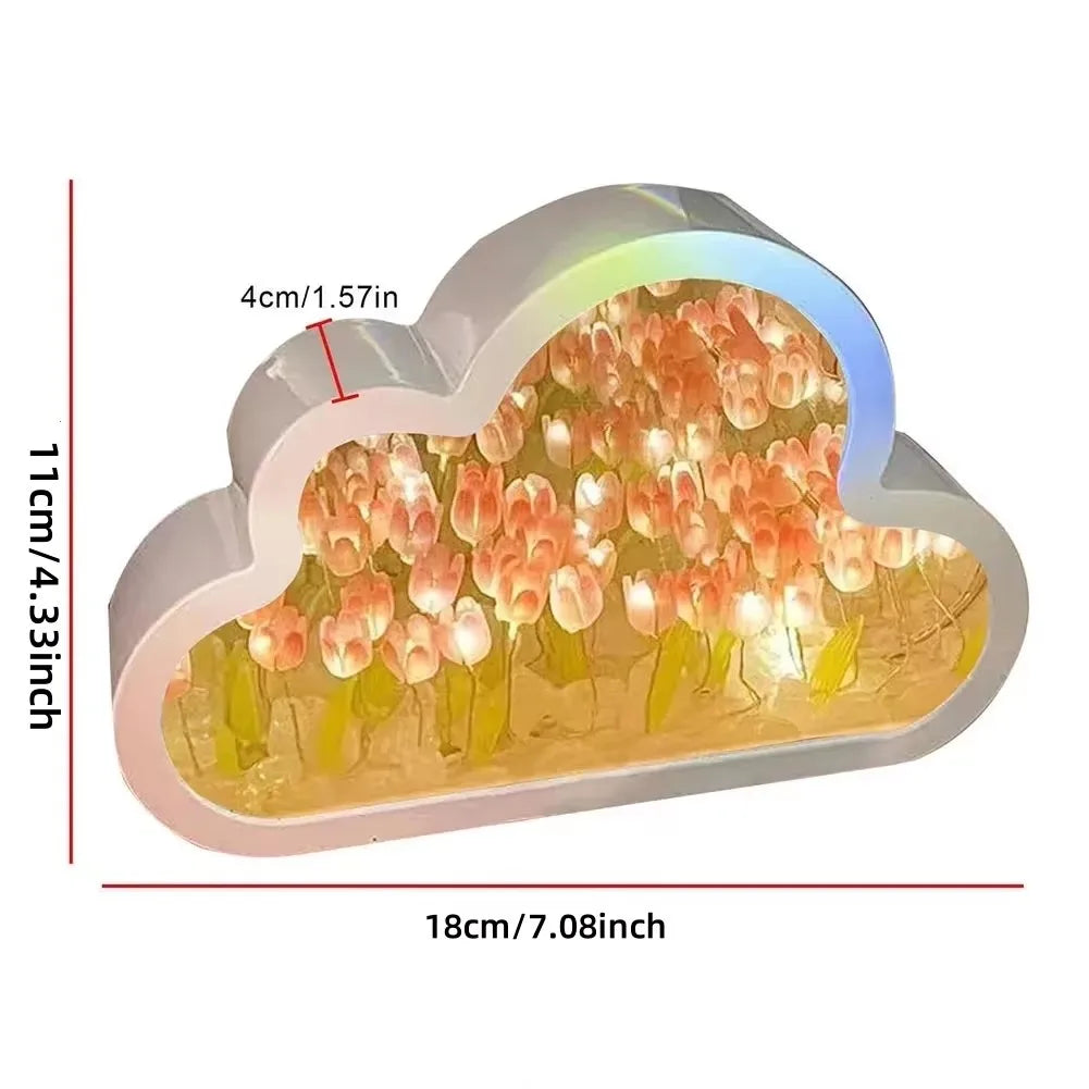Cloud Tulip Night Light Handmade